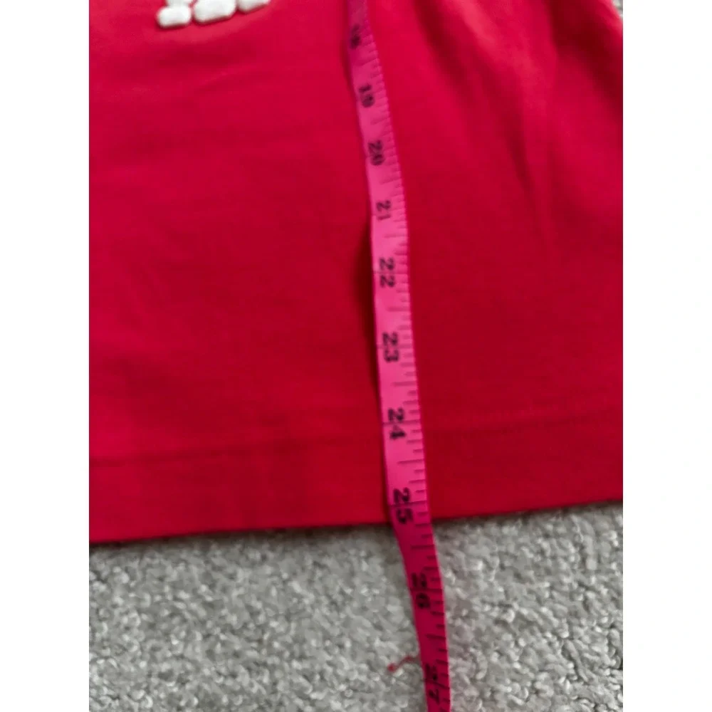 Tory Burch Tank Top Small Red White Beaded Bib Embellished Cotton Sleeveless